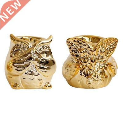 K1MF Lucu Keramik Burung Hantu Tempat Lilin Cangkir Lilin