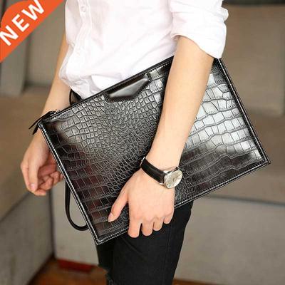 2022 New Leather bag Business Men Crocodile Leather Laptop T