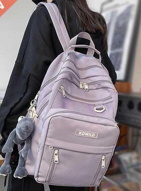 Nylon Male Female Waterproof Purple College Backpack Men Wom
