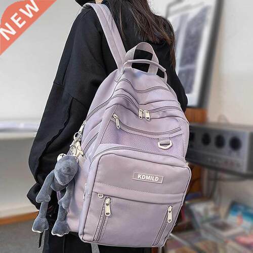 Nylon Male Female Waterproof Purple College Backpack Men Wom