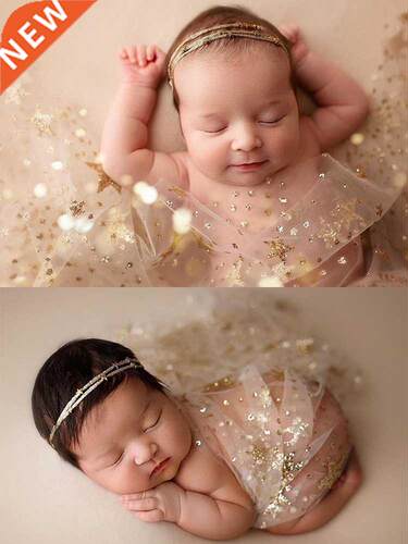 Newborn Photography Props Bling Star Wrap Baby Blanket Photo