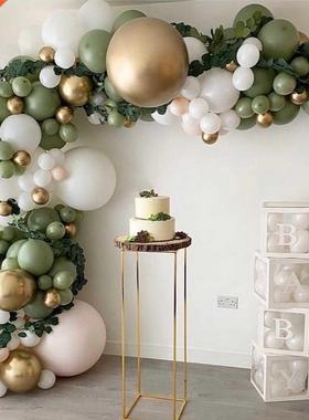 Green Silver Macaron Metal Balloon Garland Arch Wedding Birt