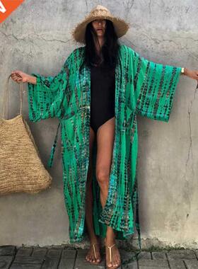 Fitinling Snake Print Oversize Beach Cover Up Swimwear 202