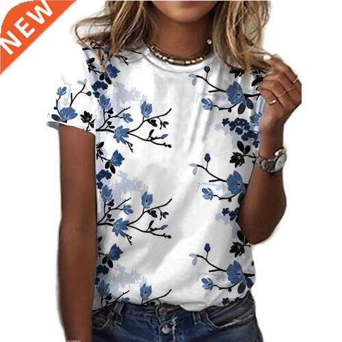 Ladies Faion Loose T-irt Street Elegant Casual ort Sle