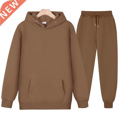 Men Women Tracksuit Hoodies Casual Solid Color Long Sleeve P