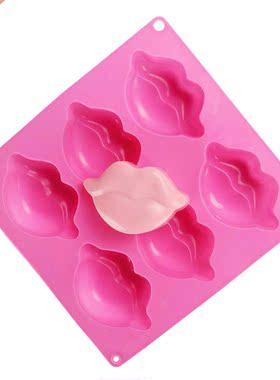 3D Lip Shaped Silicone Molds 6 Holes Chocolate Candy Moulds