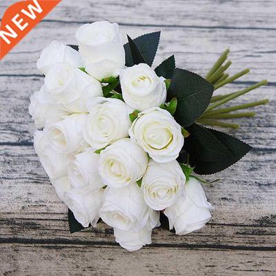 18heads/bunch rose hand flowers artificial wedding decorati