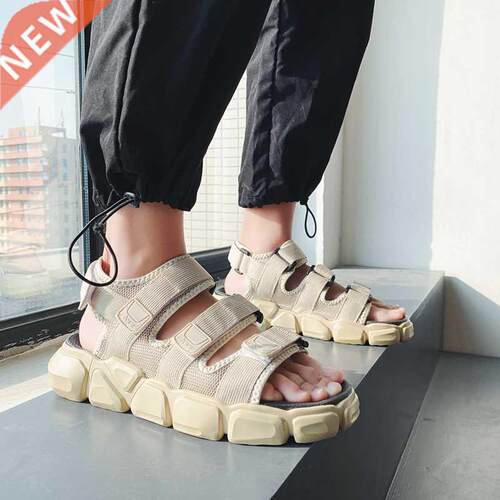 2021 New Platform Men Sandals Beach Shoes Summer Soft Sneake