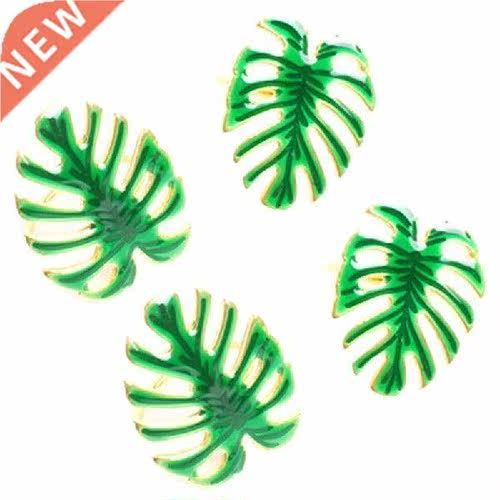 12Pcs Green Leaf Napkin Rings For Wedding Dinner Party