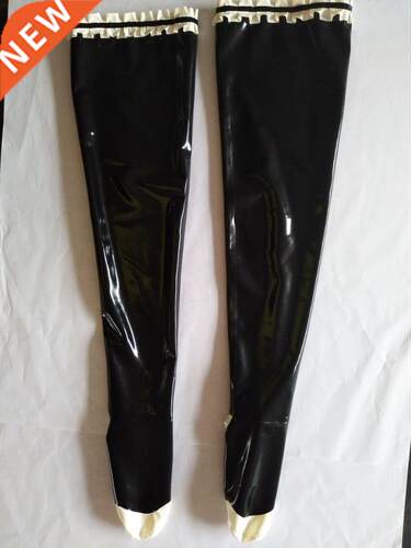 Latex Rubber Gummi Lace stockings Socks Feet Black stocking