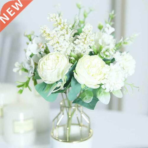 White Artificial Flowers Silk Rose Home Wedding Decoration L