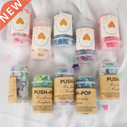 1pc Round Push Pop Confettis Container Confetti Poppers Wedd