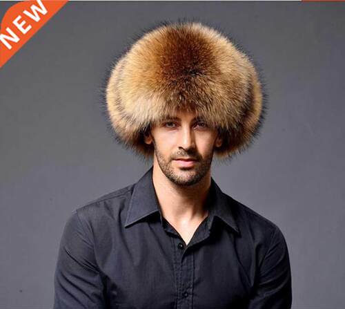 MEN'S TRAPPER FOX RACCOON FUR HAT REAL LEATHER Uanka APK