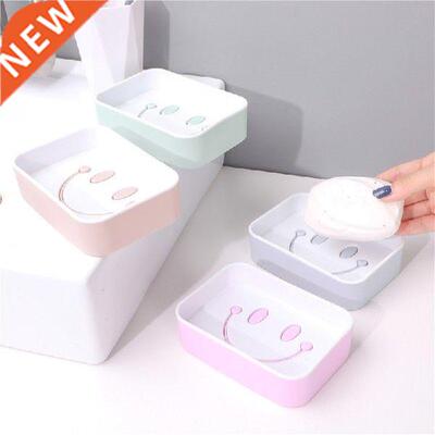 1pc Plastic Fashion Two-layer Smiley Pattern Drain Soap Box