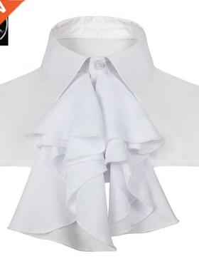 shirt embroidered doll collar medieval men's women's lace