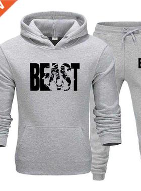 Men Tracksuit 2pcs Men Winter Hoodie Tops Pants Men's Sets H