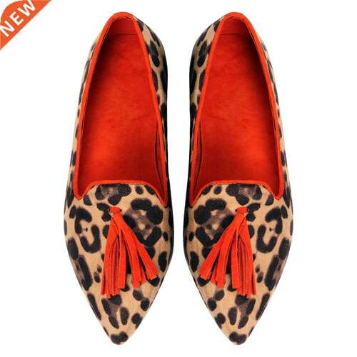 Tassel Leopard Women Shoes Moccasins Spring Summer Leather B