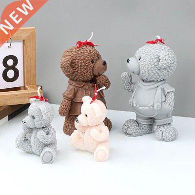 Cute Cartoon Bear Candle Silicone Mold 3D Handmade Scented