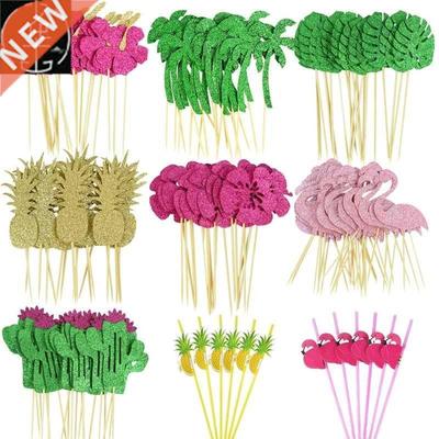 Summer Birthday Party Cake Toppers Tropical Luau Turtle Leaf