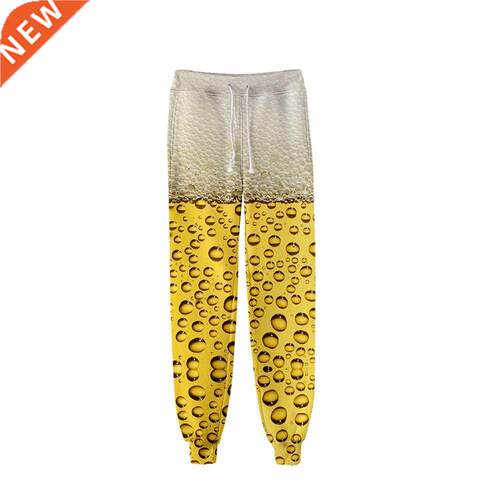 Beer D Printed Joggers Sweatpants Fashion Casual Jogging Pa
