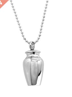 Stainless steel Pet Ashes Cylinder Memorial Urn Necklace