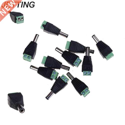 JETTING 10 Pcs 12V 2.1 x 5.5mm DC Power Male Plug Jack Adapt