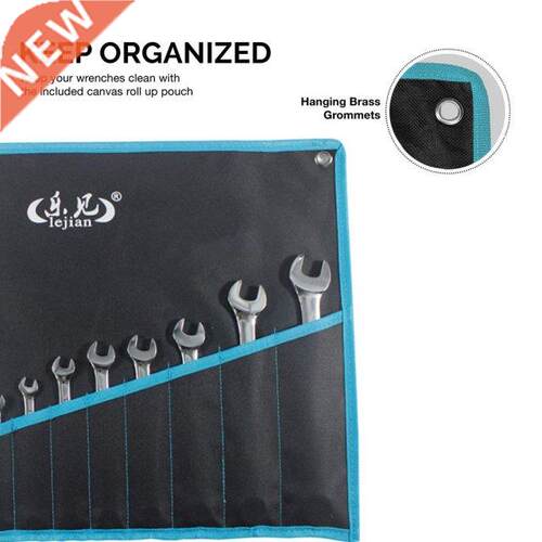 11pcs Combination Wrench Set with Roll-up Storage Pouch Chro