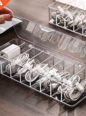 Cable Storage Box Transparent Plastic Data Line Storage Con