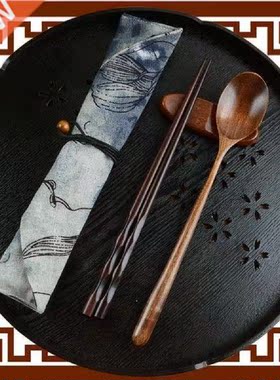 Portable Wooden Tablewe Japanese Style Chopsticks Spoon