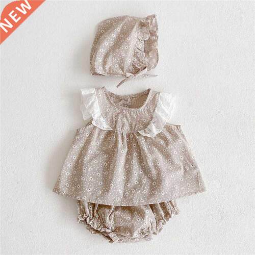 Newborn Baby Girl Clothes Set Fashion Summer Sleeveless Soli