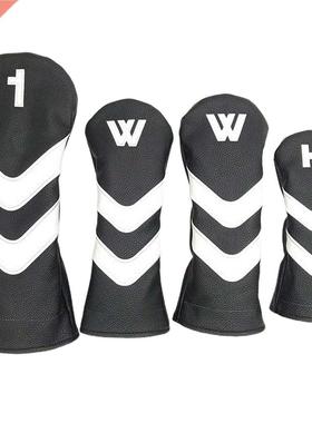 4 lot Waterproof PU Leather Golf Head Cover 460cc Driver