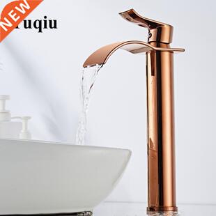 asin Faucet Rose Gold Waterfall Faucet rass athroom Fauc