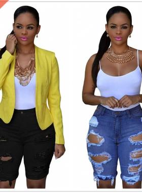 2021 Hot Sale Women Summer Ripped Shorts Jeans Fashion Stret