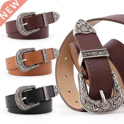 Women's Retro Pin Buckle Belt Vintage Carved PU Leather Got