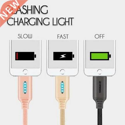 Auto Cut off power LED USB Type C Charger Cable For Android