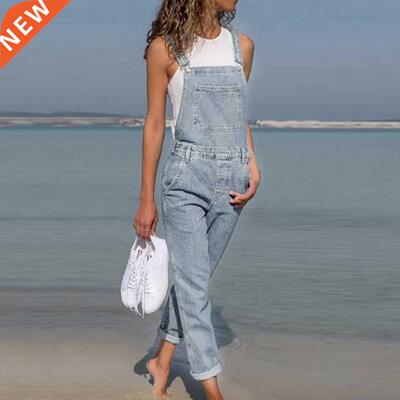 SALE Summer Women Denim Suspenders Ladies Beach Pants Solid