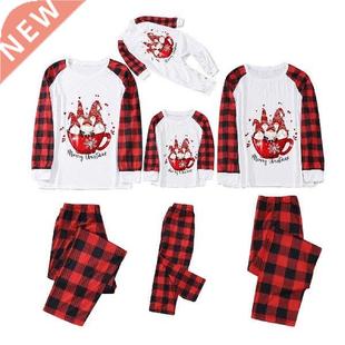 Family Matching Outfits Merry Christmas Plaid Prints Set