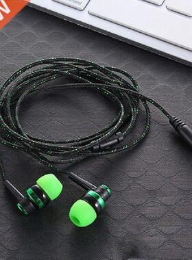 1PCS Wired Earphone Stereo In-Ear 3.5mm Nylon Weave Cable