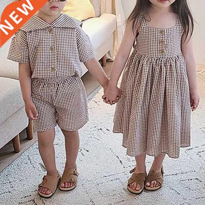 1550C Br Sister Clothes College Plaid Girls Suspenders