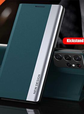 Magnetic Flip Cover Leather For Samsung Galaxy S21 S22 Ultra
