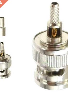 10 Pcs BNC Male Plug Window Straight Crimp for RG174 RG16 R