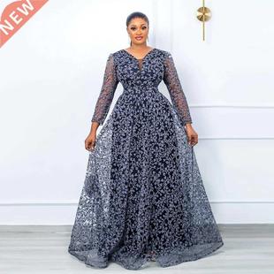 4XL plus size see-through ladies dress大码黑色高腰长袖连衣裙