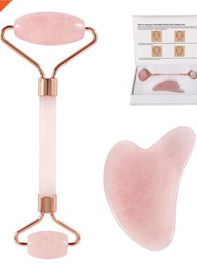 Roller Slimming Face Massager Rose Quartz Lifting Tool Natu