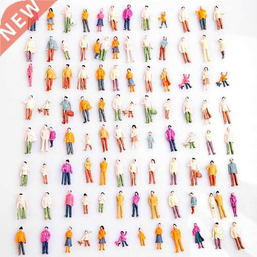 Hot 100pcs Model People Mini HO Scale 1:100 Painted Model Pe
