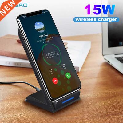 15W Qi Wireless Charger Stand Fast Charging Dock Station fo
