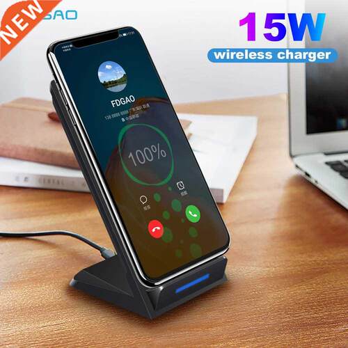 15W Qi Wireless Charger Stand Fast Charging Dock Station fo