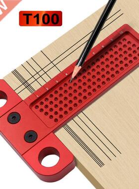 T100 0-100mm Woodworking T-type Scriber Ruler Aluminum Alloy