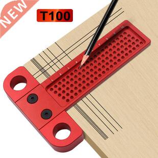 T100 0-100mm Woodworking T-type Scriber Ruler Aluminum Alloy