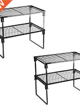 4 Pack Stackable Kitchen Storage Shelf Rack, Foldable Spice