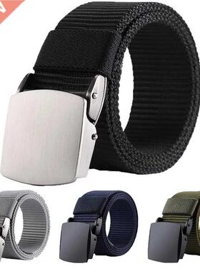 2022 New Men's Belt Fashion Black Nylon Outdoor Metal Autom